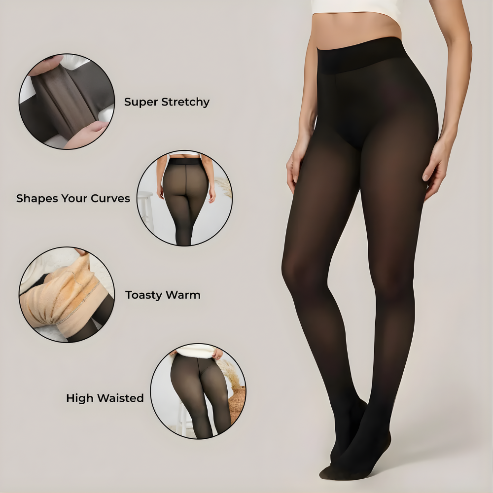 One-Seam Translucent Fleece Lined Tights